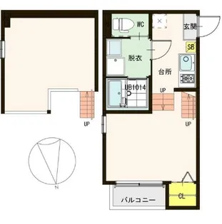 ハーモニーテラス河原町【1階】の間取り