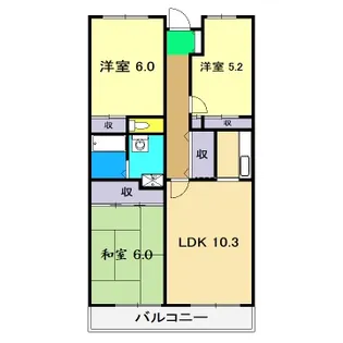 カランドリエ大篠【7階】の間取り