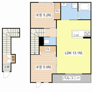 滋賀県彦根市高宮町【アパート】の間取り