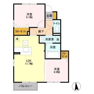 クレシア【1階】の間取り