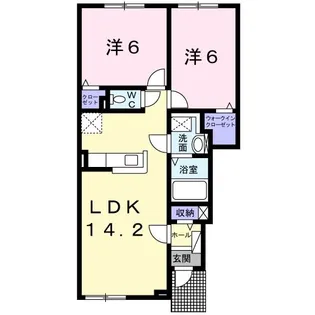 カナール ヴィレ D【1階】の間取り
