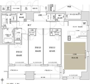 ワコーレ大阪新町タワーレジデンス【18階】の間取り