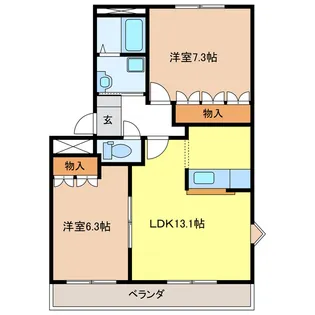 アリエス不二【1階】の間取り