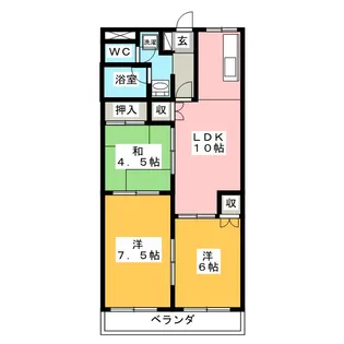 ブラウンシティー715【3階】の間取り