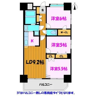 フォーシーズン開成山公園【9階】の間取り