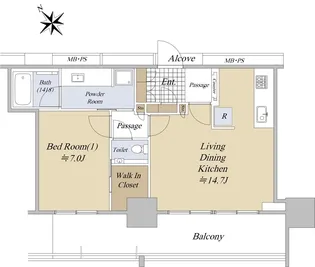 グランドメゾンThe池下ガーデンタワー【10階】の間取り