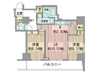 レジディア大通公園【6階】の間取り