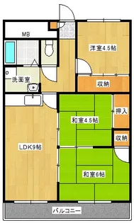 グリーンリーヴス【4階】の間取り