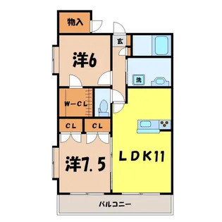 YKゴールデンII【1階】の間取り