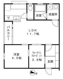 白鳩ヴィラB【3階】の間取り