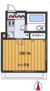 米里マンション【4階】の間取り