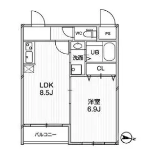 プレアデス千里山田【7階】の間取り
