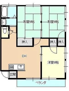 第二高見ハイツ【1階】の間取り