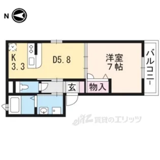 ガーデン鴨川御所東【1階】の間取り