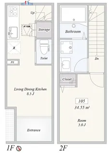 リベルテ白鷺【1階】の間取り