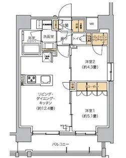 リビオメゾン芝浦【8階】の間取り