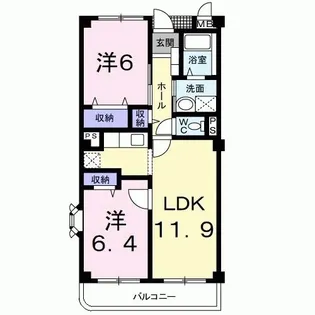 メルベーユ【1階】の間取り