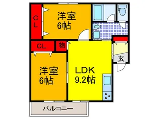 シンフォニーレジデンス若江【1階】の間取り