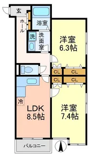 フリューゲルハイム【1階】の間取り