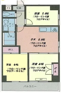 バイムフルス白金I【1階】の間取り