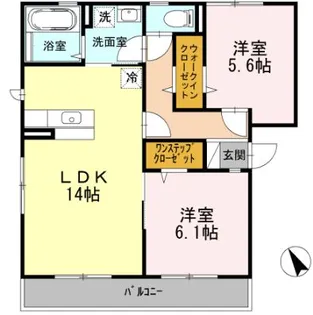 フルーレ・咲【2階】の間取り