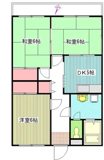 コーポ飯田第2マンション【1階】の間取り