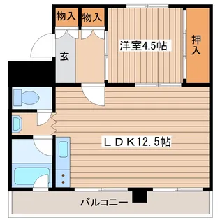 ビレッジハウス琴似第二6号棟【4階】の間取り