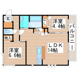 R-Gracia榴ヶ岡【4階】の間取り