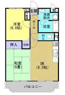 グランディール有村【1階】の間取り