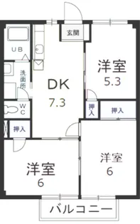 ハイツイチハラB【1階】の間取り
