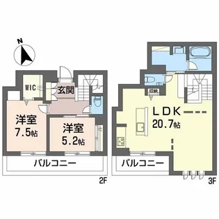 シャーメゾン ラ テラ【2階】の間取り