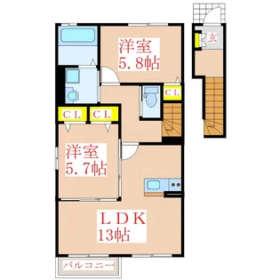 クレスト C棟【2階】の間取り