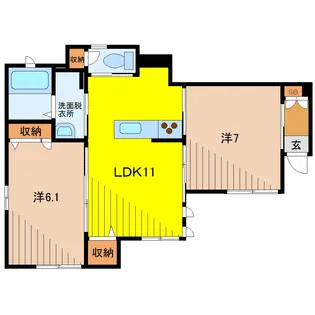 UKコンフォート三鷹【1階】の間取り