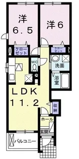 ガーデンベルB【1階】の間取り