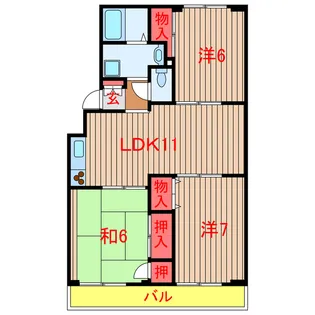 クレール新高根【3階】の間取り