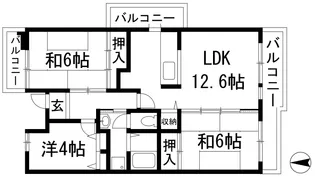 アルビス伊丹千僧6号棟【4階】の間取り