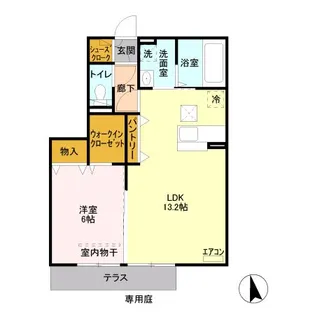 ラフィネ・ドミール 参番館【1階】の間取り
