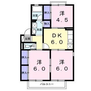 ガーデンシティ桜町A棟【2階】の間取り