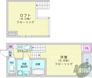 K’sテラス2【1階】の間取り