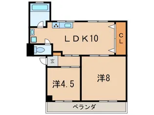 北野ハイツ【2階】の間取り