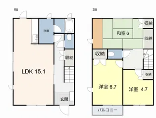 カルティエ エクレーレB【1階】の間取り
