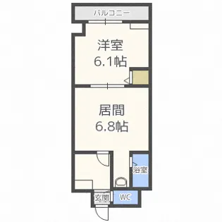ノースウエスト216【6階】の間取り