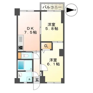 長崎県長崎市愛宕3【マンション】の間取り