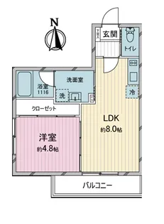 ハートフル東大和【3階】の間取り