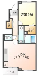 ピュアシス若松【1階】の間取り