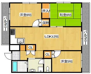 清川六番館【6階】の間取り