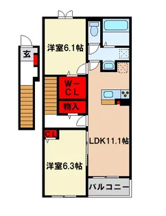 メゾン ド ヴィラ【2階】の間取り
