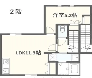 Wooden馬絹【2階】の間取り
