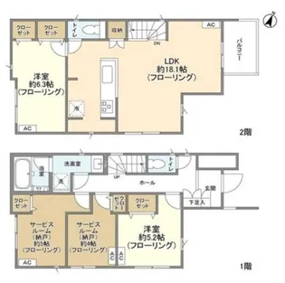 東京都足立区関原2【一戸建】の間取り