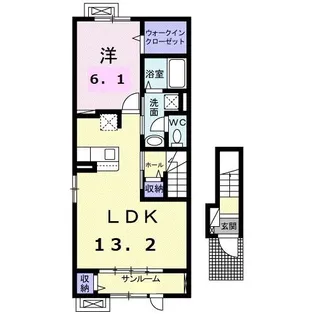 サウス・アヴェニューC【2階】の間取り